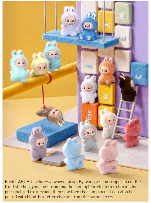 Pop Mart Labubu The Monsters Pin for Love Series Vinyl Plush Pendant (N-Z) לבובו אותיות