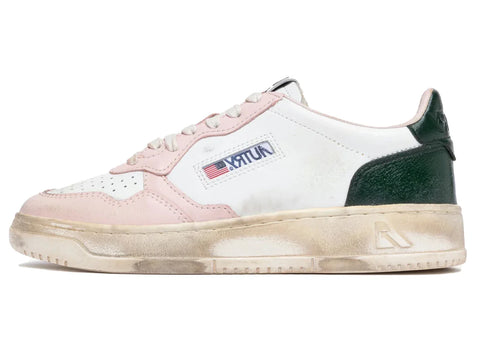 Autry Vintage Sneakers Medalist Low Green Pink