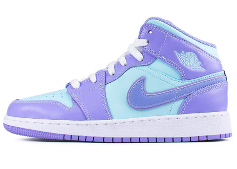 Nike Air Jordan 1 Mid Purple Aqua GS - ALPHET