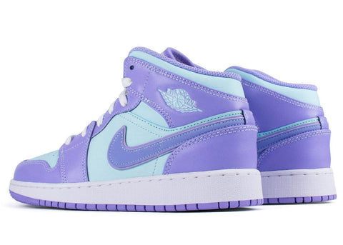 Nike Air Jordan 1 Mid Purple Aqua GS - ALPHET