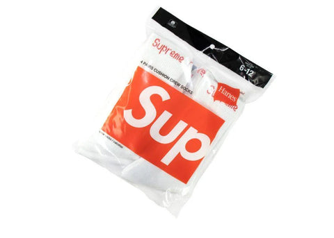 Supreme Hanes Socks White (4 Pack) - ALPHET