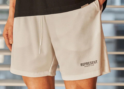 Represent Owners Club Mesh Shorts White