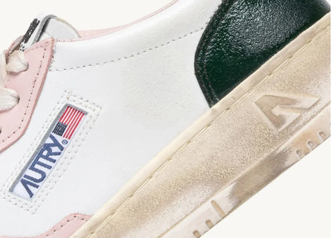 Autry Vintage Sneakers Medalist Low Green Pink