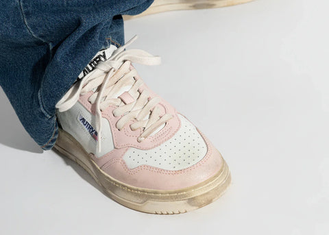 Autry Vintage Sneakers Medalist Low Green Pink