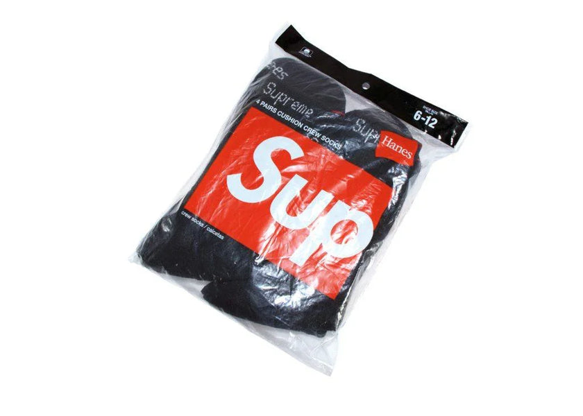 Supreme Hanes Socks Black (4 Pack) The Plug ALPHET